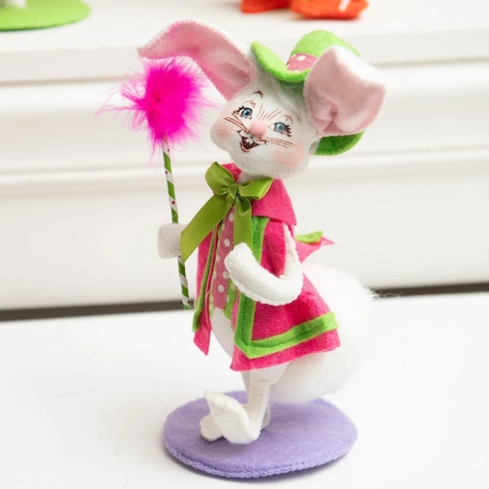 Annalee Dolls 12pc Felt Collector Figurines Mice Bunnies CottageCore Whimsical
